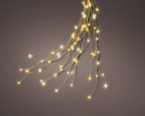 Micro LED Warm White and Classic Warm White Tree Bunch 832 Light Set 7.94 ft. with Gold Wire