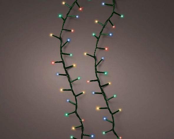 LED Multi 1000 Count Lights 74ft. Compact Light Set with Green Wire