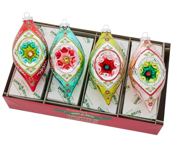 Radko Festive Fete 4 Count 7" Reflector Tulips