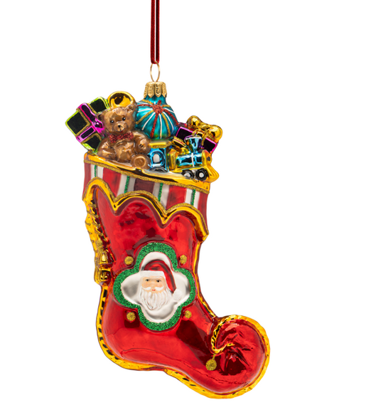 Huras Family By the Chimney in Style European Blown Ornament