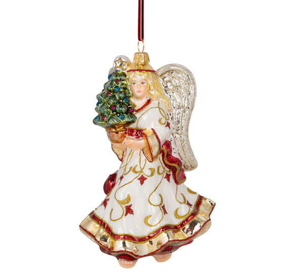 Huras Family Angel is Watching Over You European Blown Ornament