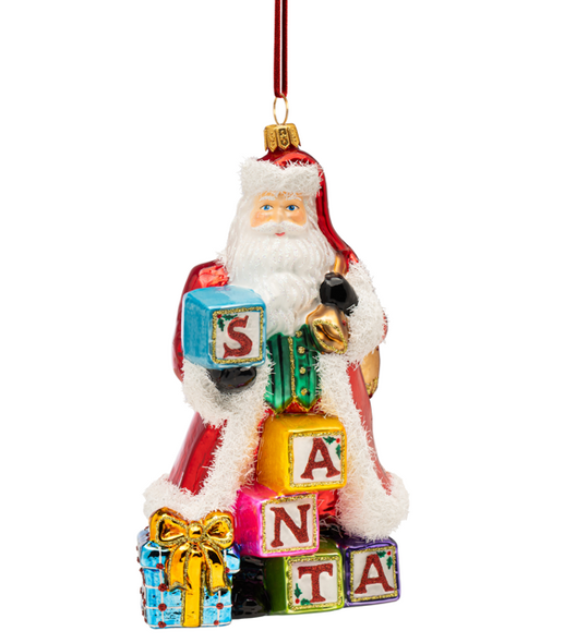 Huras Family Santa's First Lesson European Blown Ornament