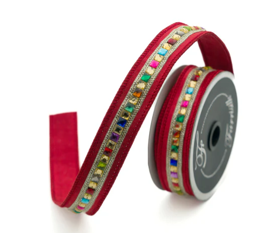 Red Kaleidoscope Ribbon 1"X5yd
