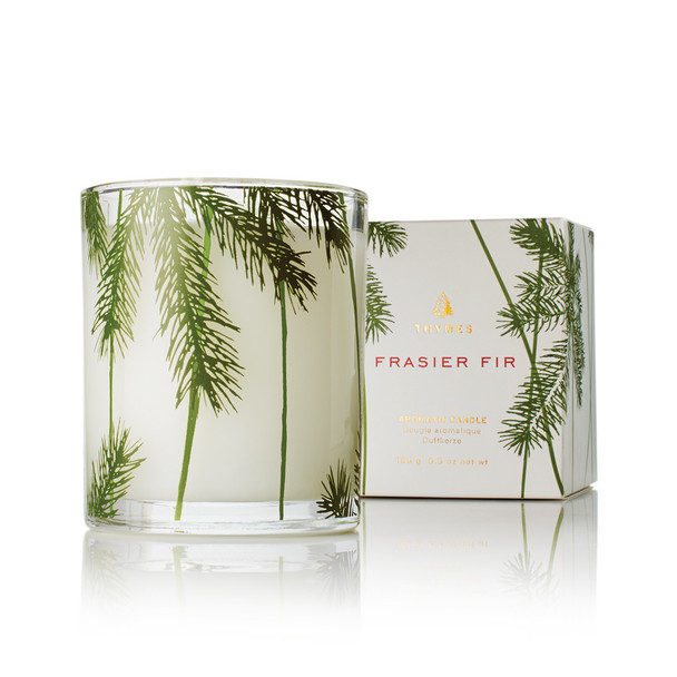 Thymes Frasier Fir Poured Candle, Pine Needle Design 6.5 oz  