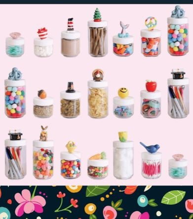 Nora Fleming Medium Canister Pinstripe 3.5" x 4.5"  