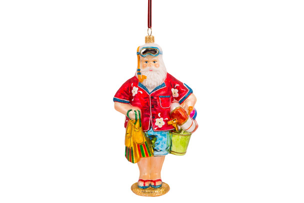 Huras Family Santa Heading To The Beach Ornament  