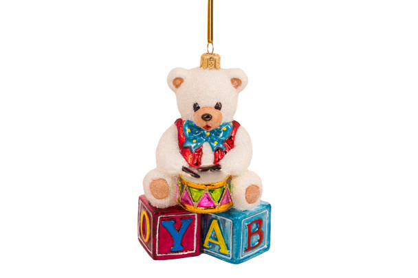 Huras Family Teddy Bear With Baby's Blocks Ornament  