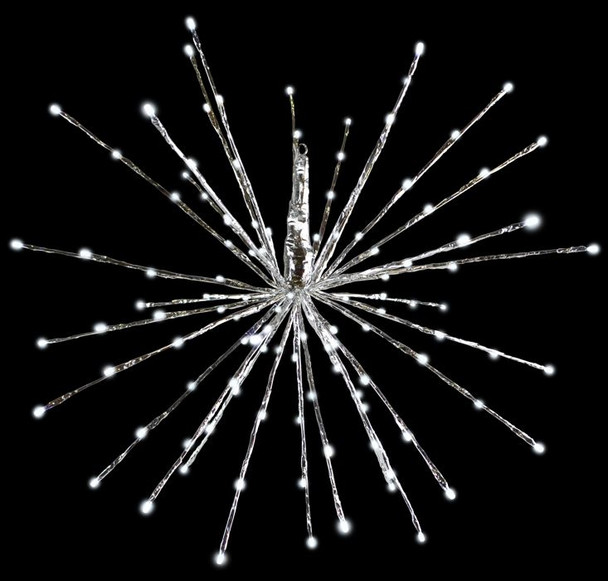 LED 3D Pure White on Silver Radiant Blast  24"