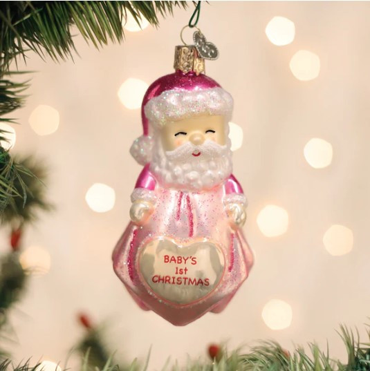 Baby Girl's First Santa Lovey Ornament