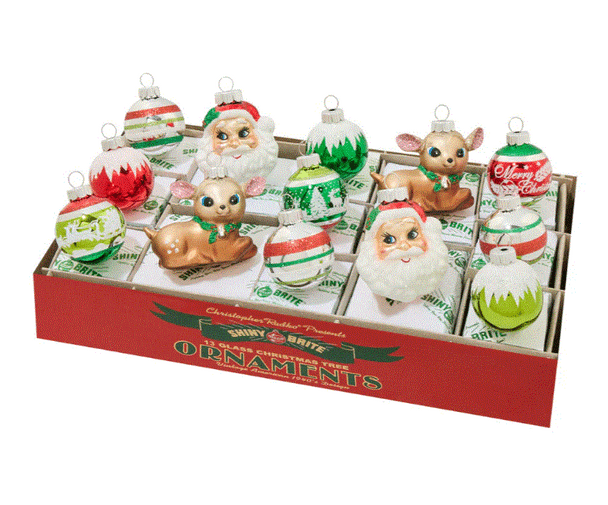 Radko - Shiny Brite Holiday Splendor 13 Count Figures and Decorated Rounds