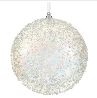 Shatterproof Iridescent Ball Ornament with Glitter 6"