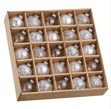 Glass Ornament Beaded, Sequined, Iridescent 2"