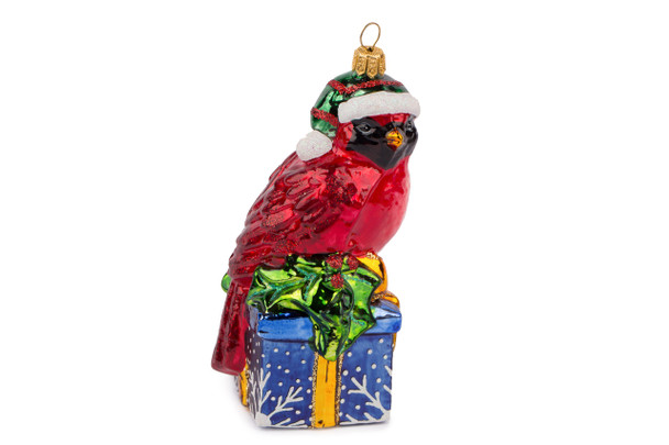 Huras Family Cardinal on a Present Ornament