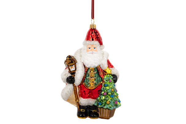 Huras Family Santa with Lantern and Christmas Tree Ornament
