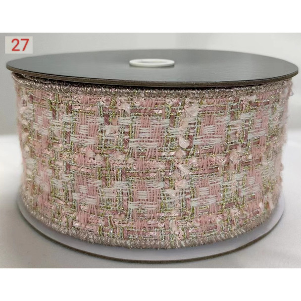 Pink Champagne Tweed Ribbon 2.5"x10yd