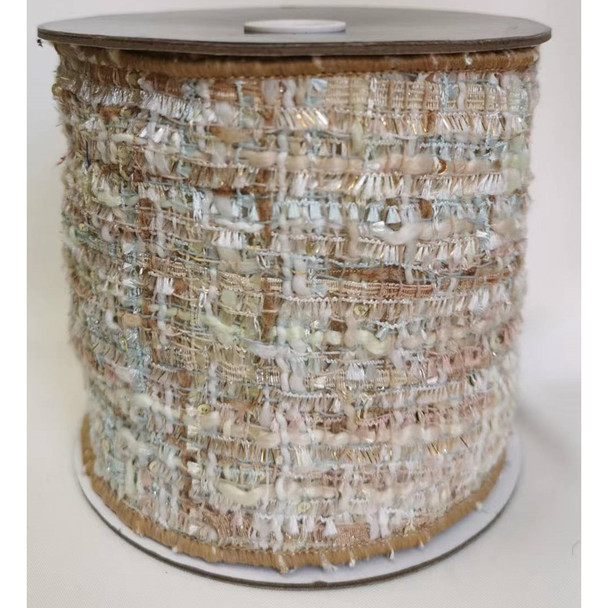 Neutral Tones Woven Textured Ribbon 4"X5YD