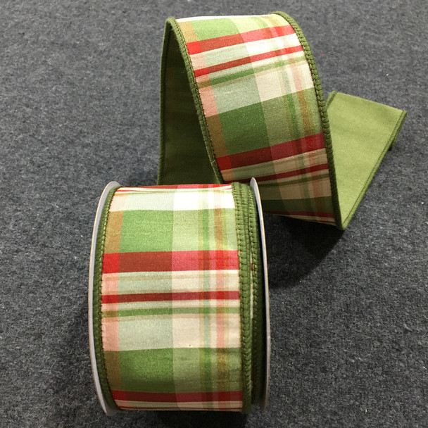 Red and Green Plaid Ribbon 2.5"x10yd