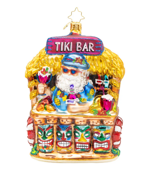 Radko Tiki Bar Santa Ornament