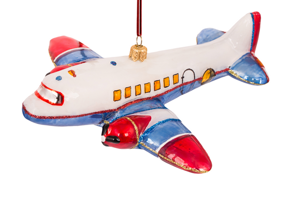 Huras Family North Pole Airlines European Blown Ornament