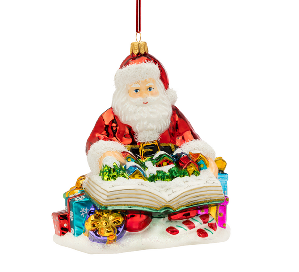 Huras Family Santa's Yuletide Story European Blown Ornament