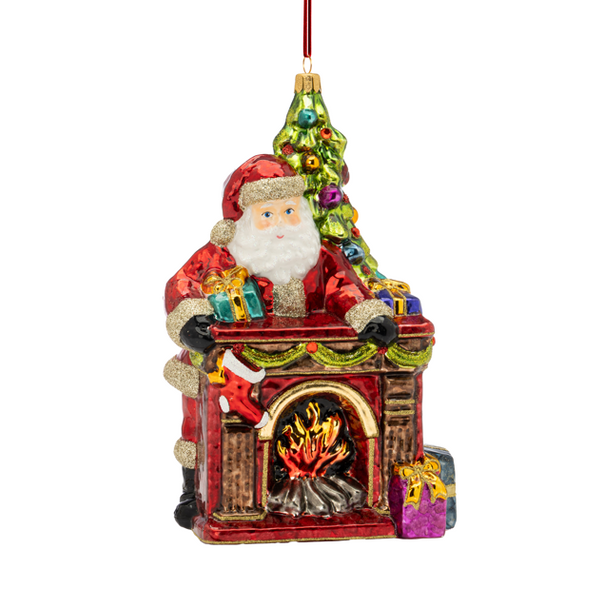 Huras Family 24K Gold Holly Hearth European Blown Ornament