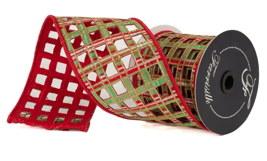 Window Plaid Red & Green Ribbon 2"x5yd