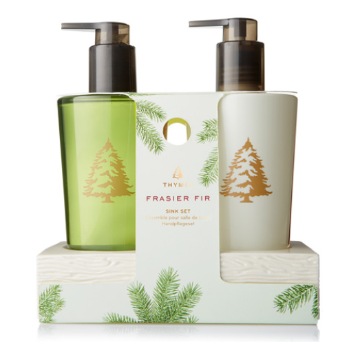 Thymes Frasier Fir Sink Set w/ Ceramic Caddy