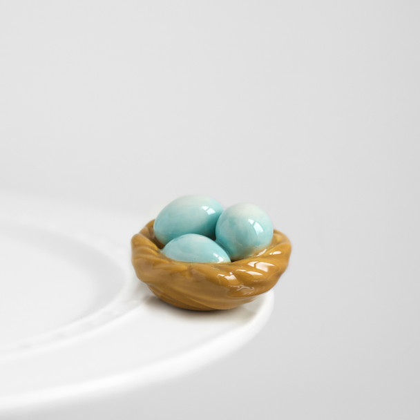 Nora Fleming Birds Nest Mini, robin’s egg blue  available now