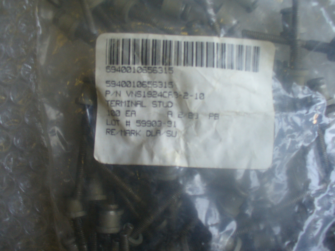 ARCONIC GLOBAL FASTENERS TERMINAL,STUD P/N VNS1924CA3210 (NSN