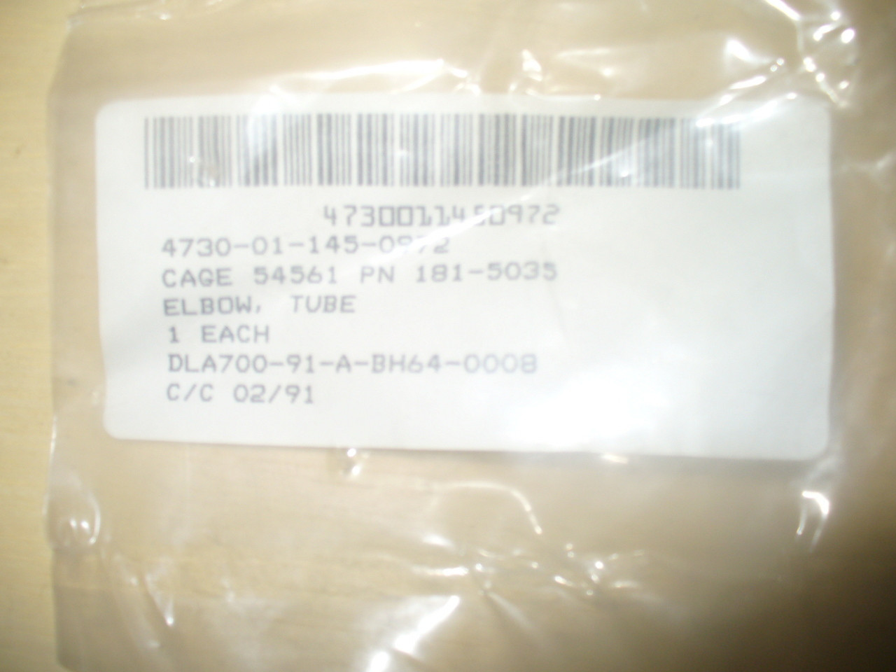 CPV ELBOW,TUBE TO BOSS P/N 1815035 NSN 4730011450972