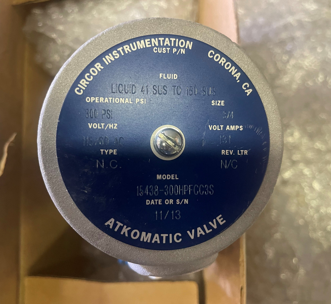 ATKOMATIC VALVE 2 WAY CLOSED P/N 15438300HPFCC3S - Industrial Yard