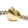 Trollbeads Gold Charm Heart on Troll Bracelet
