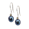 Trollbeads Peacock Pearl Oval Drops On Silver Earring Hooks