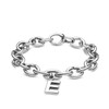 X Jewellery Letter E, Silver Charm On Bracelet