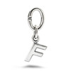 X Jewellery Letter F, Silver Charm