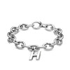 X Jewellery Letter H, Silver Charm On Bracelet