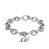 X Jewellery Letter M, Silver Charm On Bracelet