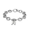 X Jewellery Letter R, Silver Charm On Bracelet