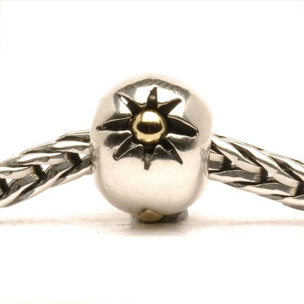 Authentic Trollbeads Glass Bead 62023 - Gold Silver Trace