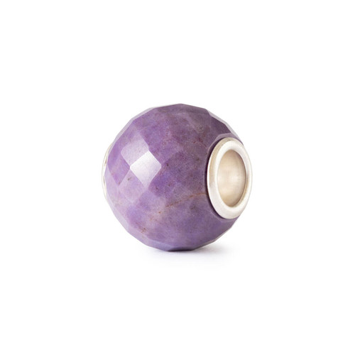 Trollbeads Round Purple Jade Facet, side view