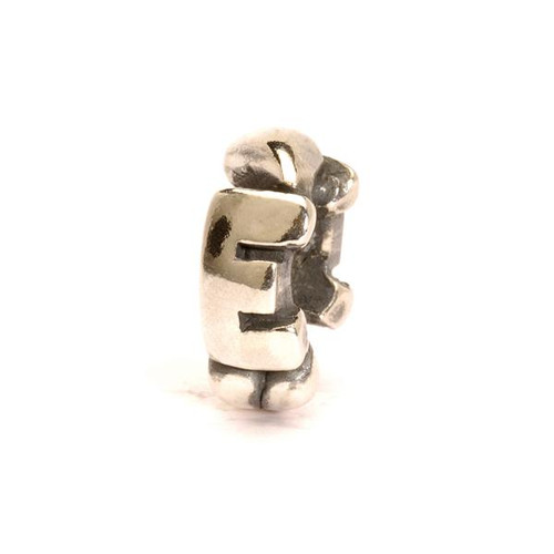 Letter Bead E, Silver