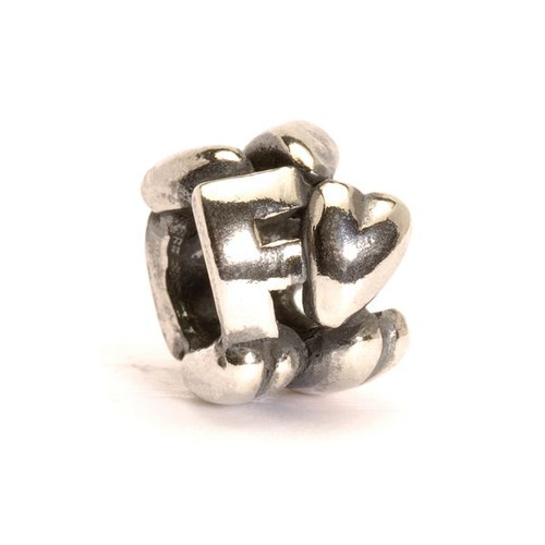 Letter Bead F, Silver
