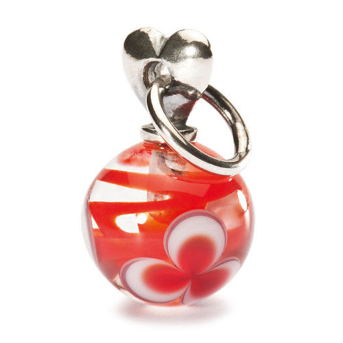 Trollbeads Silver and Glass Charm, Valentine Love, Red, New Troll Beads 2013, TrollbeadsAkron.com