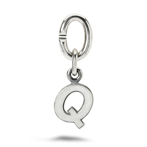 X Jewellery Letter Q, Silver Charm