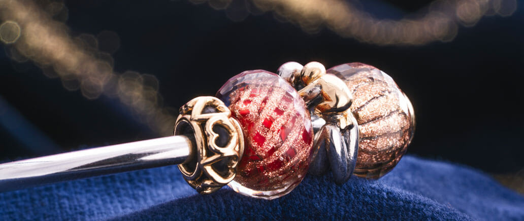 Trollbeads Bangle with Silver & Gold Charm