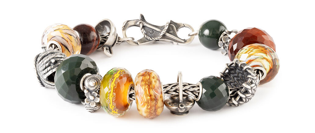 Trollbeads earth toned bracelet with gemstones.