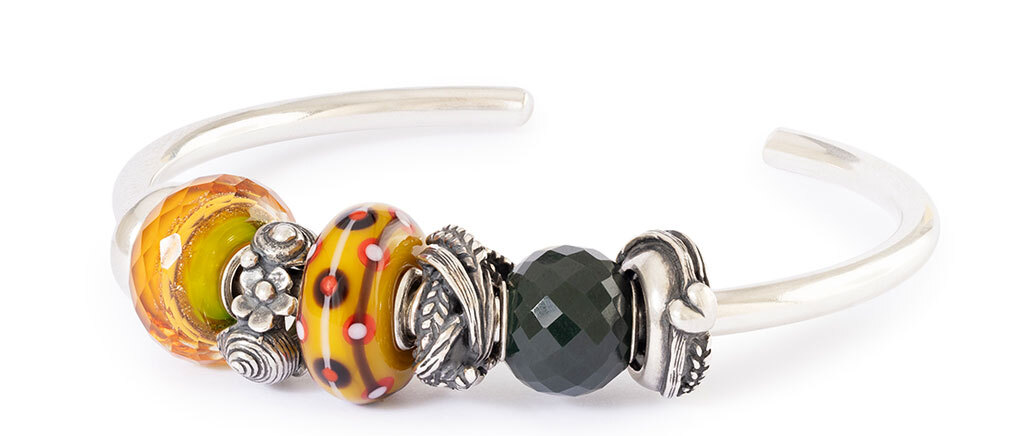 Trollbeads Silver Bangle with Silver Charms.