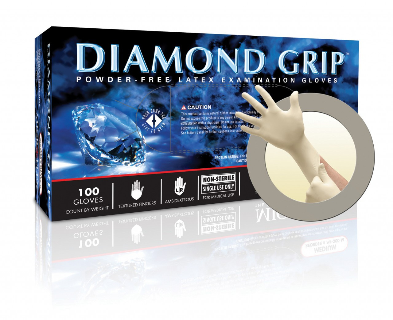 Microflex MF-300 Diamond Grip Latex Powder Free Gloves