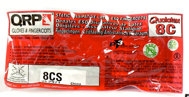 QRP Qualatex 5C Latex Finger Cots Class 100