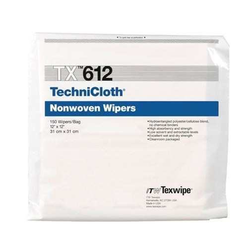 TechniCloth® TX612 Nonwoven Dry Cleanroom 12x12 Wipers, Non-Sterile